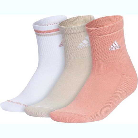 NEW adidas Women's Cushioned Sport High Quarter Socks (3-Pair) Crew Socks - Picture 1 of 5